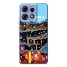Чехол Майнкрафт на Motorola Edge 50 Pro (AlphaPrint) Minecraft (фон Minecraft)