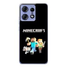 Чехол Майнкрафт на Motorola Edge 50 Pro (AlphaPrint) Minecraft (герои Minecraft)