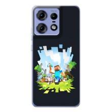Чехол Майнкрафт на Motorola Edge 50 Pro (AlphaPrint) Minecraft (персонажи Minecraft)