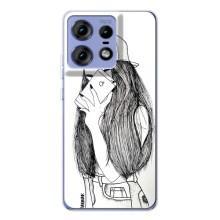 Чехол с печатью для Motorola Edge 50 Pro - (Мода) (AlphaPrint) (Фото девочки)