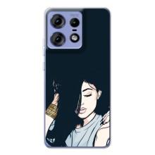 Чехол с печатью для Motorola Edge 50 Pro - (Мода) (AlphaPrint) (Красивая девочка)