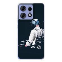 Силиконовый чехол с картинкой "Герой Pubg" на Motorola Edge 50 Pro (В экиперовке)