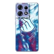 Чехол с принтом для Motorola Edge 50 Pro (AlphaPrint - Знак сердечка)
