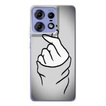Чехол с принтом для Motorola Edge 50 Pro (AlphaPrint - Знак сердечка)