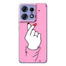 Чехол с принтом для Motorola Edge 50 Pro (AlphaPrint - Знак сердечка)