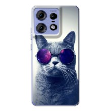 Чехол с принтом для Motorola Edge 50 Pro (AlphaPrint) Модные коты (Стильный кот)
