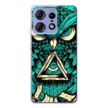 Чехол с птицами на Motorola Edge 50 Pro (VPrint) (Сова с глазом)