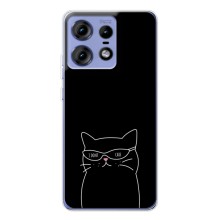 Чехол с рисунком кот на Motorola Edge 50 Pro (Равнодушный кот)