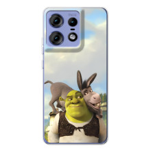 Чехол с мультфильмом Шрек на Motorola Edge 50 Pro – Шрек и осел