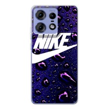 Чехол с логотипом Найк на Motorola Edge 50 Pro – Найк на фиолетовом