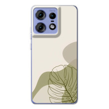 Силиконовый чехол с принтом в цветах на Motorola Edge 50 Pro – Монстера зелёная