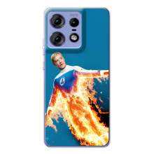 Чехол с принтом Фантастическая четверка для Motorola Edge 50 Pro – Человек-Факел