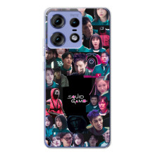 Чохол Гра в кальмара для Motorola Edge 50 Pro – Колаж гра кальмара