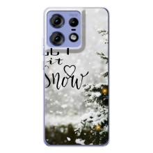 Новогодние, Праздничные Чехлы для Motorola Edge 50 Pro - 2024 год (Let it snow)