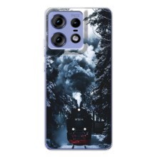 Новогодние, Праздничные Чехлы для Motorola Edge 50 Pro - 2024 год (Зимний поезд)