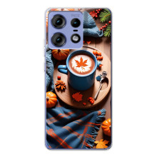 Чохол з унікальним дизайном 'Осінь з кавою' для Motorola Edge 50 Pro – Кава і гарбузики