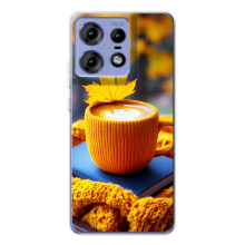 Чохол з унікальним дизайном 'Осінь з кавою' для Motorola Edge 50 Pro – Кава з жовтим