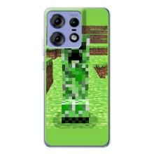 Чехлы для Motorola Edge 50 Pro (Персонажи Майн Крафт) (Крипер 2)