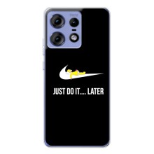 Силиконовый Чехол на Motorola Edge 50 Pro с картинкой Nike – Later