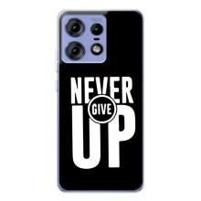 Силіконовый Чохол на Motorola Edge 50 Pro з картинкою НАЙК (Never Give UP)