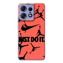 Силиконовый Чехол Nike Air Jordan на Моторола Мото Ейдж 50 Про – Just Do It