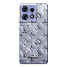 Текстурный Чехол Louis Vuitton для Моторола Мото Ейдж 50 Про (Белый ЛВ)