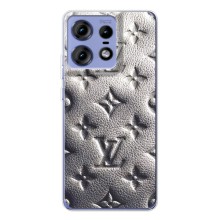 Текстурный Чехол Louis Vuitton для Моторола Мото Ейдж 50 Про (Бежевый ЛВ)