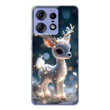 Яскравий чохол для Motorola Edge 50 Pro з Зимові Оленята (Блискуче оленятко)