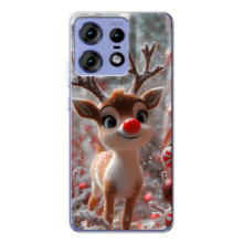 Яркий чехол для Motorola Edge 50 Pro с Зимними Оленятами