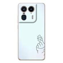 Чехлы (Знак сердечка) на Motorola Edge 50 Ultra – Сердце на голубом