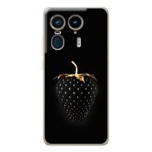 Чехол с изображением  вкусной еды для Motorola Edge 50 Ultra – Чёрная клубника