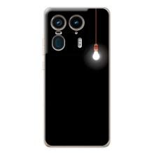 Чехол с картинками на черном фоне для Motorola Edge 50 Ultra – Лампочка