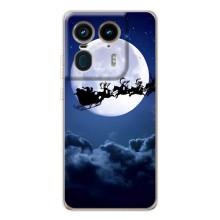 Чохол Санта Клаус для Motorola Edge 50 Ultra (Санта - місяць)