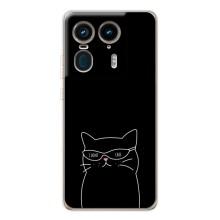 Чехол с рисунком кот на Motorola Edge 50 Ultra – Равнодушный кот