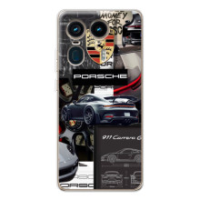 Чохол з авто Порше для Motorola Edge 50 Ultra – Колаж Порше