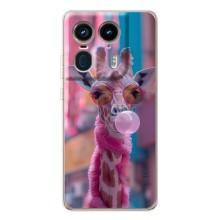 Чохол з принтом стильні тварини для Мото Ейдж 50 Ультра – Стильна жирафа
