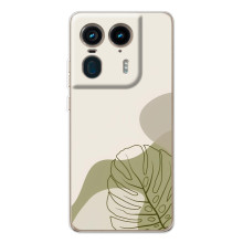 Силконовий чохол з принтом в квітах на Motorola Edge 50 Ultra – Монстера зелена