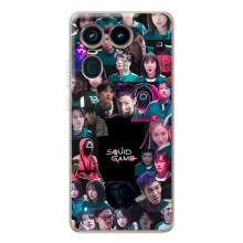 Чохол Гра в кальмара для Motorola Edge 50 Ultra – Колаж гра кальмара