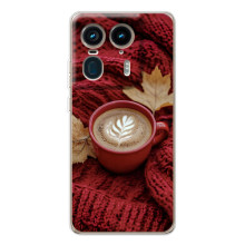 Чехол с уникальным дизайном «Осень с кофе» для Motorola Edge 50 Ultra – Кофе на пледе