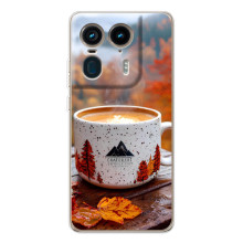 Чехол с уникальным дизайном «Осень с кофе» для Motorola Edge 50 Ultra – Кофе на природе