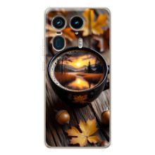 Чехол с уникальным дизайном «Осень с кофе» для Motorola Edge 50 Ultra – Тёмный кофе