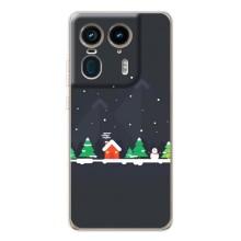 Силіконовий бампер на різдво для Motorola Edge 50 Ultra (Місто зимове)