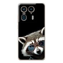 Силиконовый Чехол с Енотами на Motorola Edge 50 Ultra – Стильный Енот