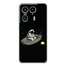 Силиконовый Чехол с принтом "Космонавты" на Motorola Edge 50 Ultra – Космонавт на рыбалке