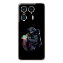 Силиконовый Чехол с принтом "Космонавты" на Motorola Edge 50 Ultra – В руках земля