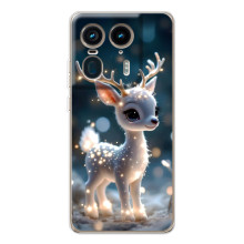 Яркий чехол для Motorola Edge 50 Ultra с Зимними Оленятами – Блистающий оленёнок