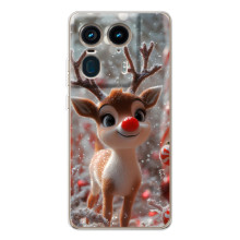 Яркий чехол для Motorola Edge 50 Ultra с Зимними Оленятами