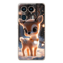 Яркий чехол для Motorola Edge 50 Ultra с Зимними Оленятами – Оленёнок