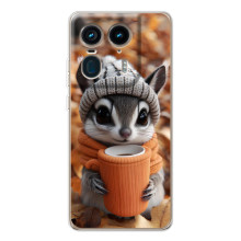 Друкований чохол 'Звірята з кавою' для Motorola Edge 50 Ultra