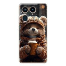 Друкований чохол 'Звірята з кавою' для Motorola Edge 50 Ultra – Мішка з кавою